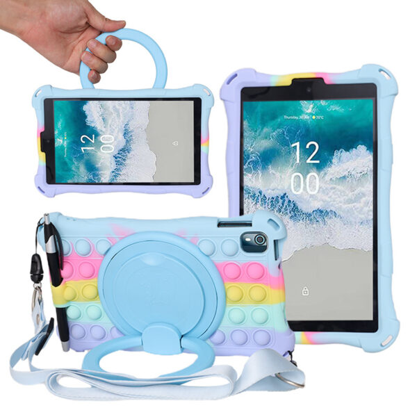Nokia Tablet Serie Mode Silikon Tablethülle Drehständer Nokia T10 Kids Edition #1535 – Bild 13