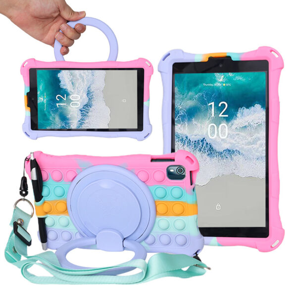 Nokia Tablet Serie Mode Silikon Tablethülle Drehständer Nokia T10 Kids Edition #1535 – Bild 14